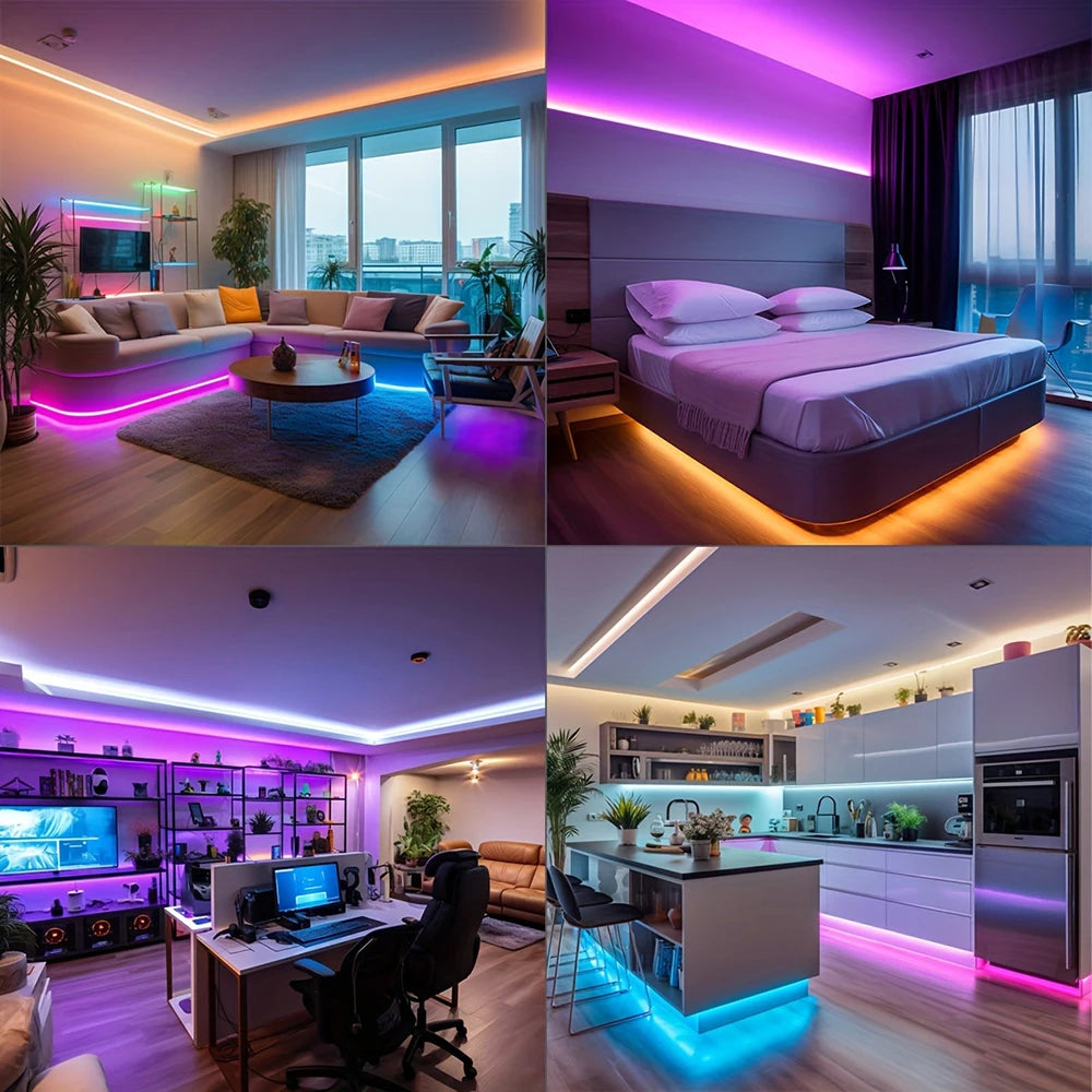 Tira de luces LED RGB con sincronización musical, alimentación USB de 5 V, control remoto, cinta LED flexible para habitación, fiestas, TV, escritorio y dormitorio, ideal para decoración.