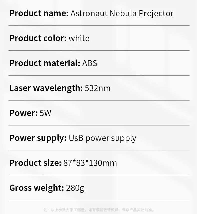 Proyector LED de galaxia estrellada  Luz nocturna proyector de estrellas y galaxias LED en forma de astronauta. Crea un cielo estrellado en el dormitorio o la habitación, ideal como decoración ambiental y regalo para niños.
